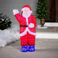 Northlight LED Lighted Waving Santa Claus Acrylic Commercial Grade Outdoor Christmas Decoration - 3'