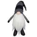 Northlight Striped Arms and Hat Plush Gnome Christmas Decoration - 24" - Black and White
