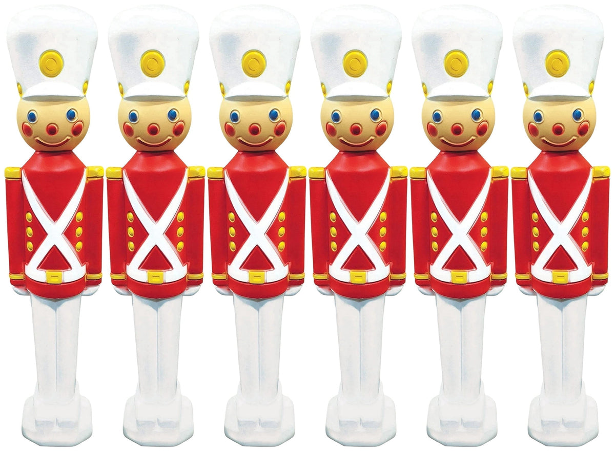 Merriva™ PMU Christmas Light-Up 6 Pcs Candy Cane - Blow Mold Plastic Statue Illuminated with 6' Cord and Light, Traditional Christmas Party Favor