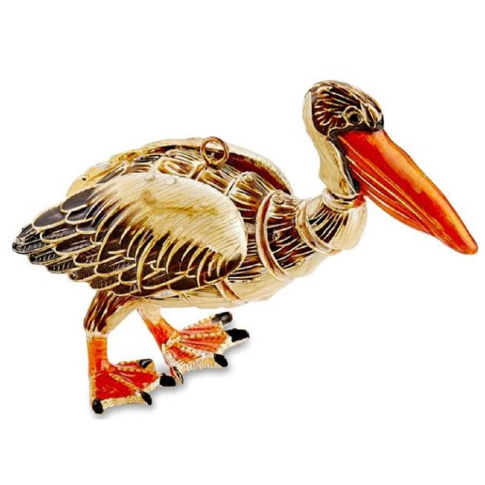 Pelican Bejeweled Articulated Enamel Christmas Tree Ornament Decoration