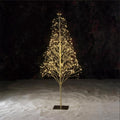 Rewenti Christmas Decorations Pre-Lit Starbursts Gold Artificial Christmas Tree with Warm White Twinkling LED Lights