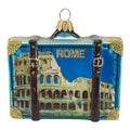 Rome and Pisa Italy Travel Suitcase Polish Blown Glass Christmas Ornament Decoration