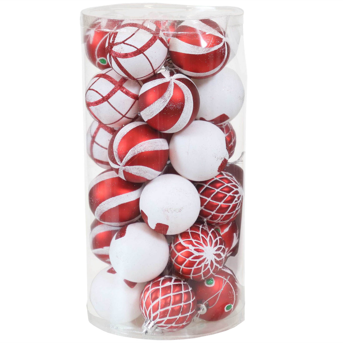 Merriva™ Sunnydaze Holiday Glitter Red/Gold Plastic Christmas Ornament Balls, 30 Count