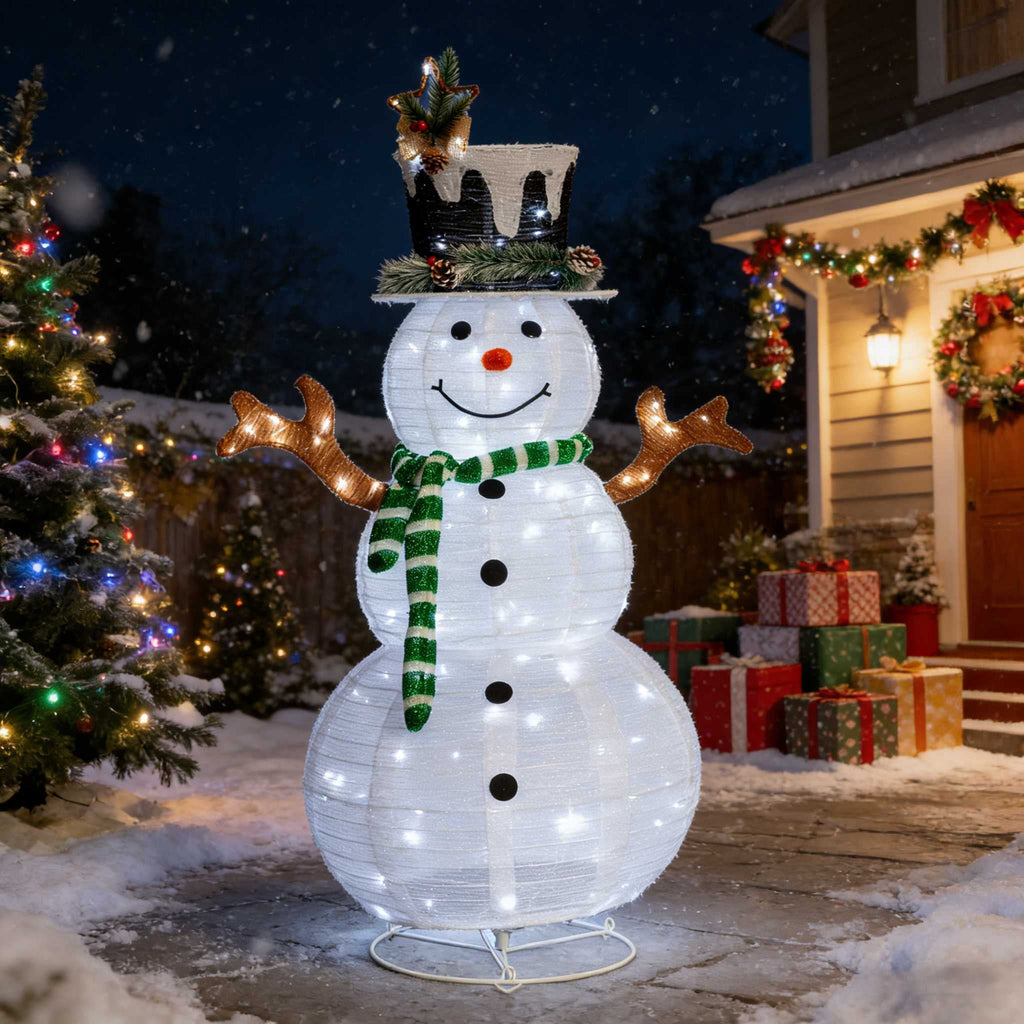 Merriva™ 6ft Lighted Pop-Up Snowman, Christmas Outdoor Decor Holiday Decoration w/ 120 LED Lights