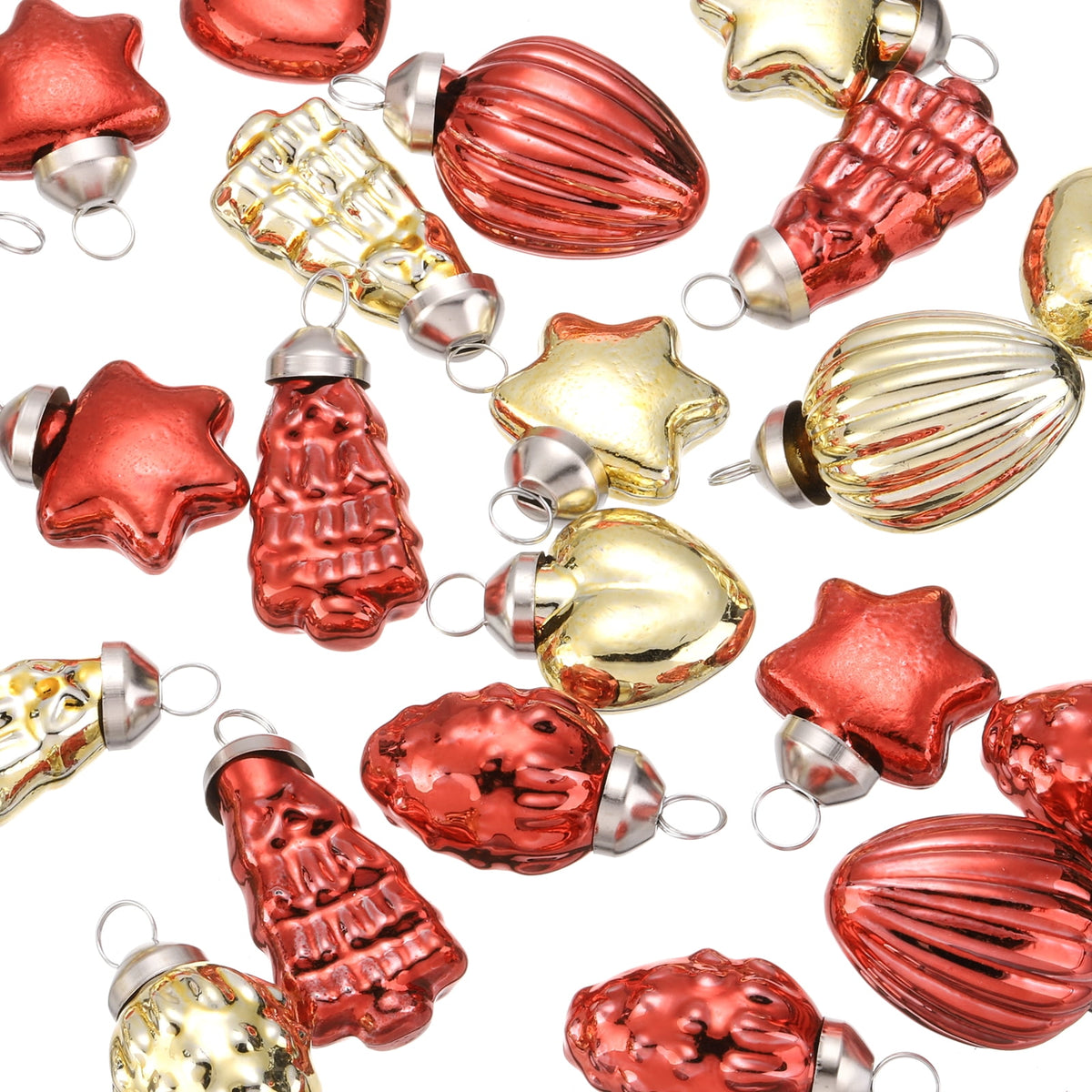 Merriva™ Uxcell 1-1.5 inch Glass Christmas Ornaments Christmas Tree Decorations for Parties 25 Pcs Brown Blue