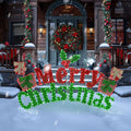 VEIKOUS 6ft Merry Christmas Sign, Lighted Xmas Decorations Indoor & Outdoor W/5-Meter Power Cord for Holiday Backyard Party