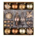 Merriva™ 35ct 2.36 inches Luxurious Copper Gold Christmas Ball Ornaments, Shatterproof Christmas Tree Ornaments Hanging Bauble for Xmas Decoration