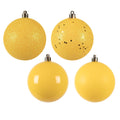 Vickerman 1.6" Yellow 4-Finish Ball Ornament Assortment, 96 per Box