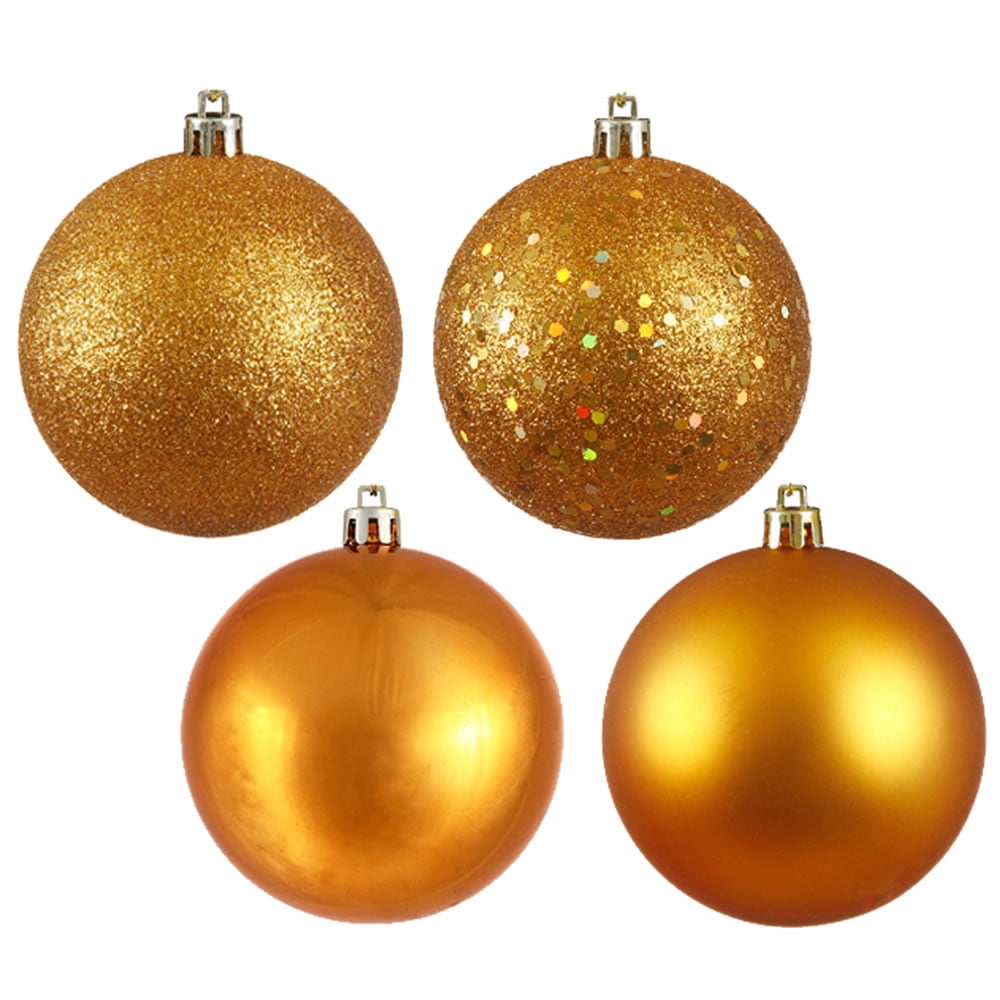 Merriva™ 2.4" Champagne 4-Finish Ball Ornament Assortment, 60 per Box