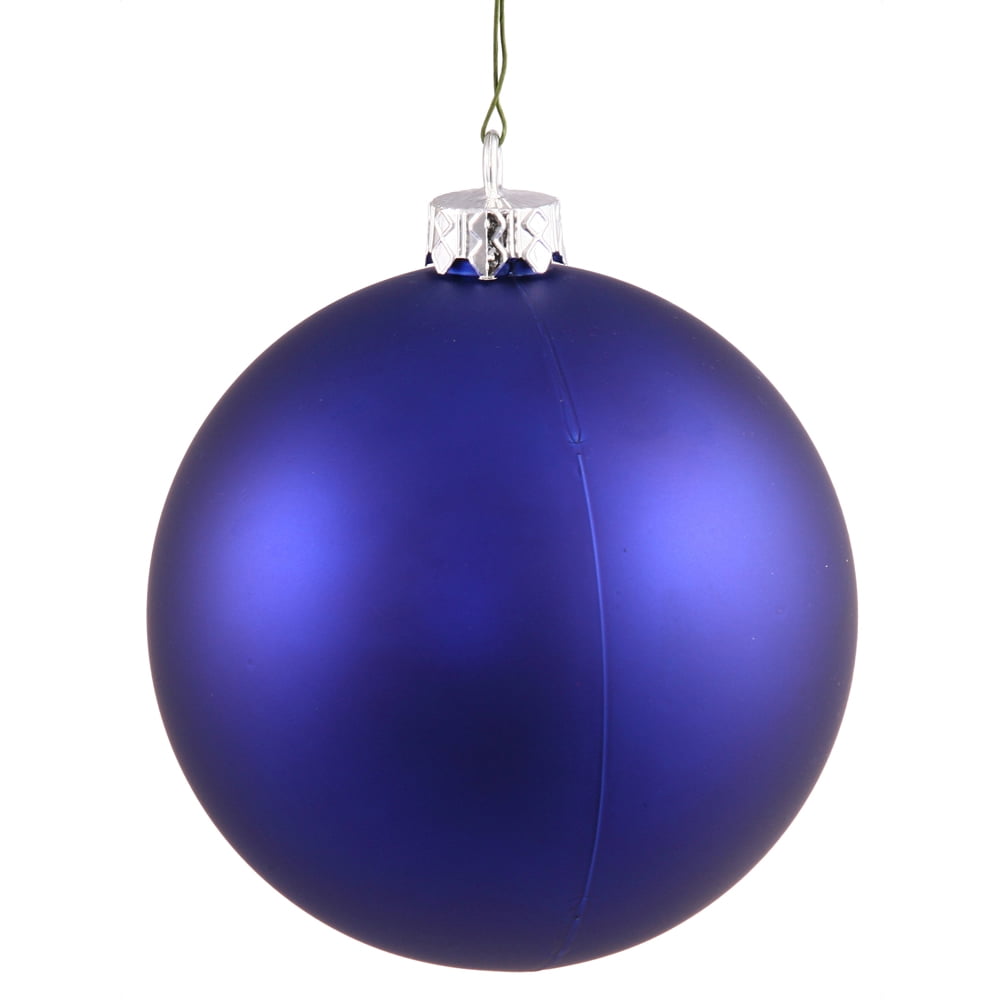 Vickerman 2.75" Christmas Ornament Ball, Cobalt Blue Matte Finish, Shatterproof Plastic, UV Resistant, Holiday Christmas Tree Decoration, 12 Pack