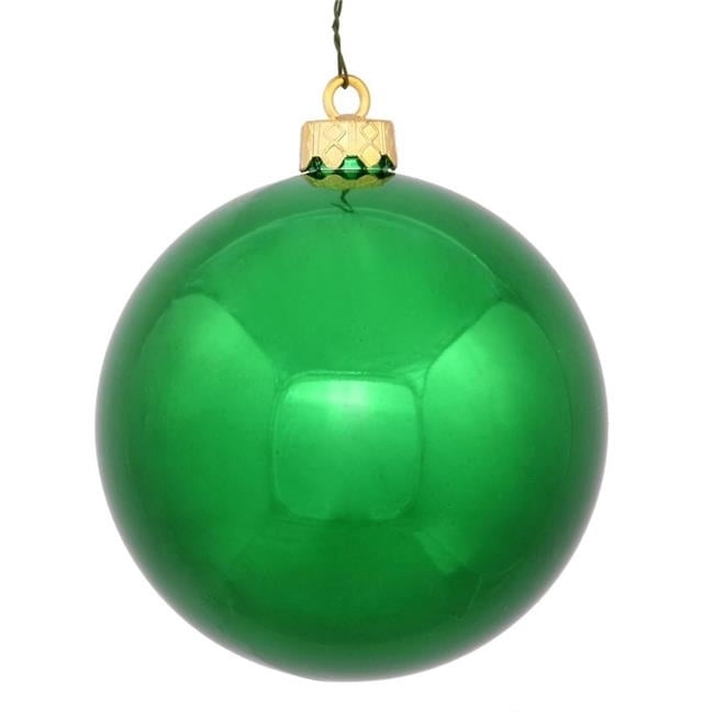Vickerman 2.75" Christmas Ornament Ball, Green Shiny Finish, Shatterproof Plastic, UV Resistant, Holiday Christmas Tree Decoration, 12 Pack