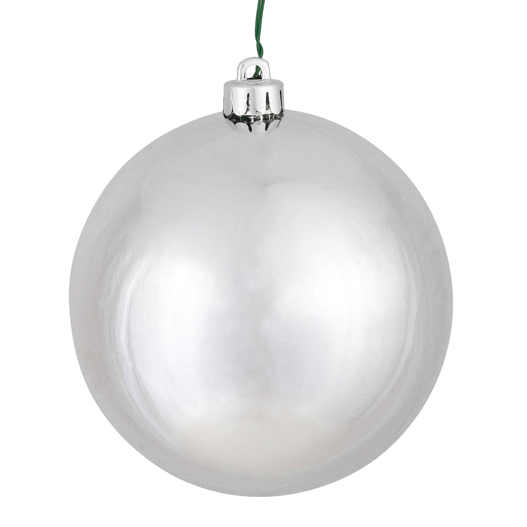 Vickerman 2.75" Christmas Ornament Ball, Silver Shiny Finish, Shatterproof Plastic, UV Resistant, Holiday Christmas Tree Decoration, 12 Pack