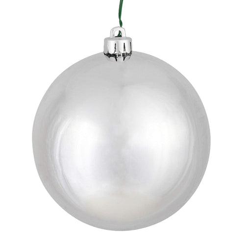 Vickerman 2.75" Christmas Ornament Ball, Silver Shiny Finish, Shatterproof Plastic, UV Resistant, Holiday Christmas Tree Decoration, 12 Pack