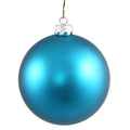 Vickerman 2.75" Christmas Ornament Ball, Turquoise Matte Finish, Shatterproof Plastic, UV Resistant, Holiday Christmas Tree Decoration, 12 Pack