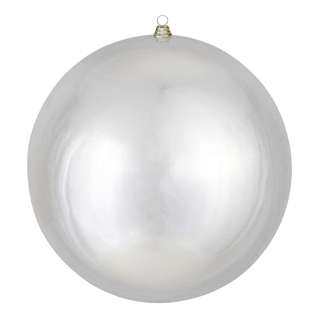 Vickerman 20" Giant Shiny Silver Ball Christmas Ornament, UV Resistant