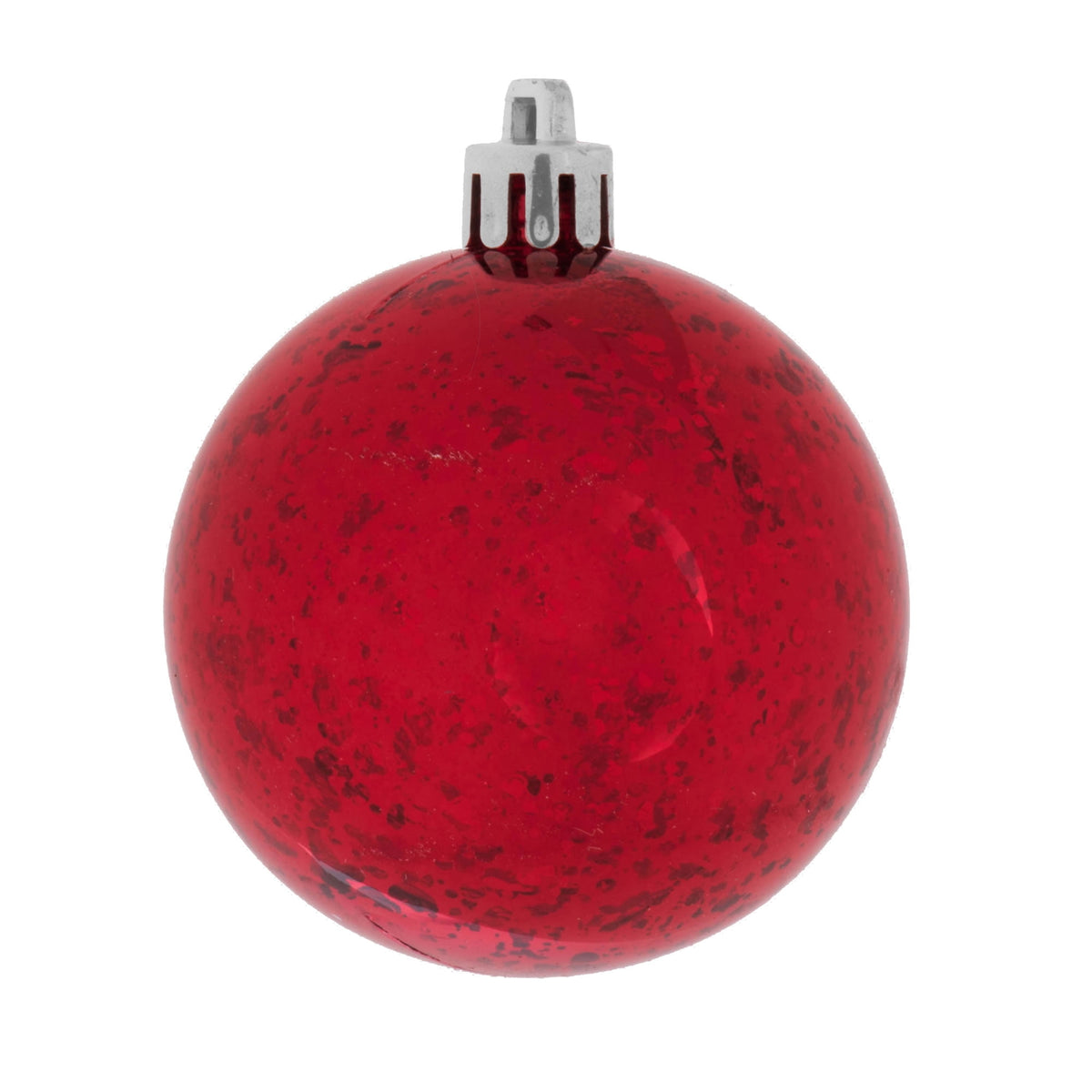 Vickerman 4.75" Christmas Ornament Ball, Red Shiny Mercury Finish, Shatterproof Plastic, Holiday Christmas Tree Decoration, 4 Pack