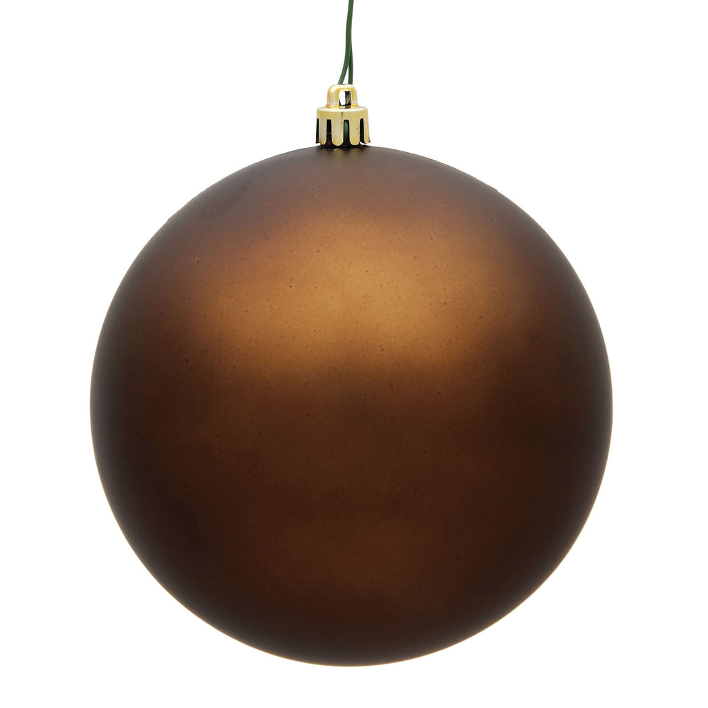 Vickerman 4" Mocha Matte Ball Ornament, 6 per Bag