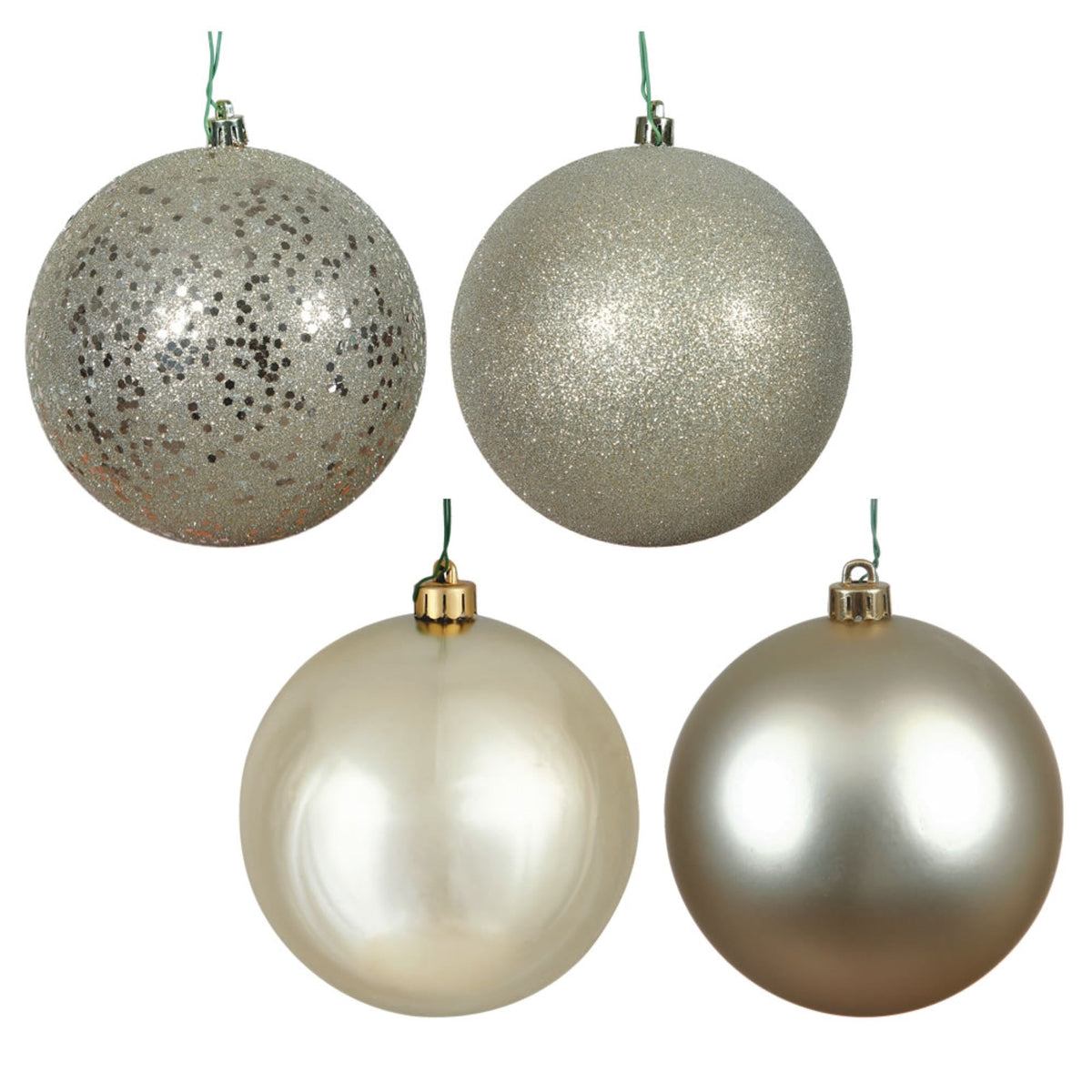 Merriva™ 6" Silver 4-Finish Ball Ornament Assortment, 4 per Box