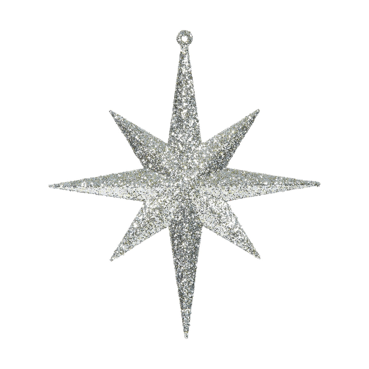Merriva™ 8" White Iridescent Glitter Bethlehem Star Christmas Ornament, 4 per Box