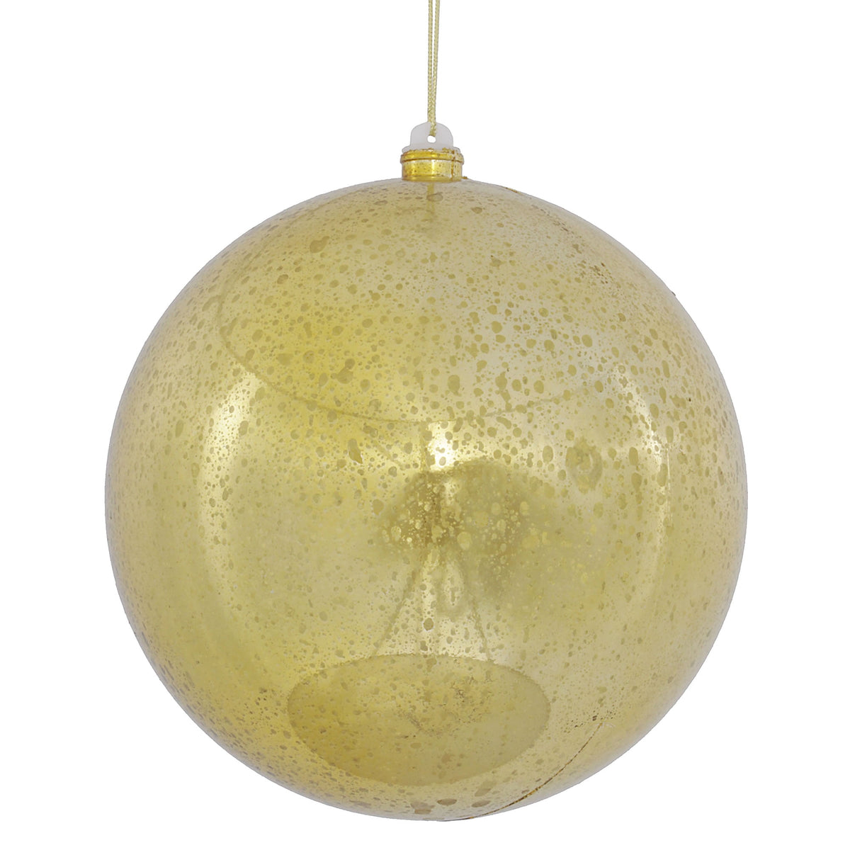 Vickerman 8" Christmas Ornament Ball, Gold Shiny Mercury Finish, Shatterproof Plastic, Holiday Christmas Tree Decoration