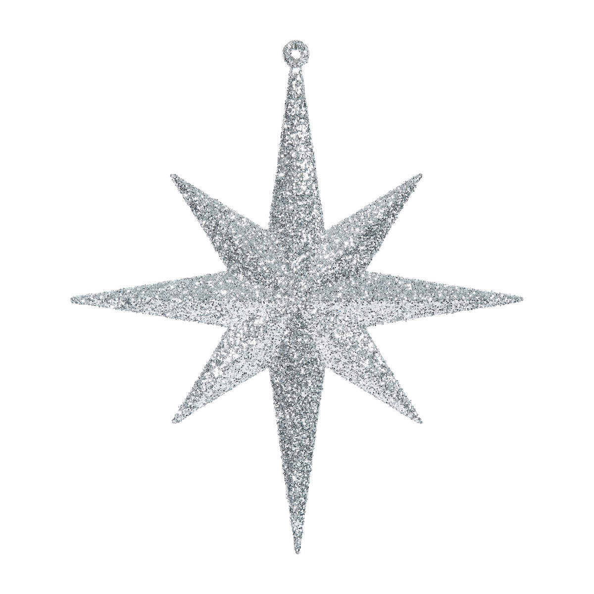 Merriva™ 8" White Iridescent Glitter Bethlehem Star Christmas Ornament, 4 per Box