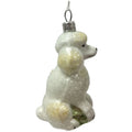 Pinnacle Peak Trading White Glittered Poodle Dog Polish Glass Christmas Ornament Pet Animal Decoration
