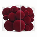 Yastouay 46 Pcs Christmas Ball Ornaments Set,Mix Size Red Velvet Shatterproof Christmas Ball Hanging Xmas Tree for Christmas Decorations