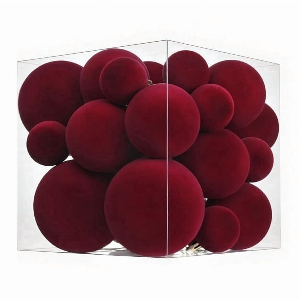 Yastouay 46 Pcs Christmas Ball Ornaments Set,Mix Size Red Velvet Shatterproof Christmas Ball Hanging Xmas Tree for Christmas Decorations