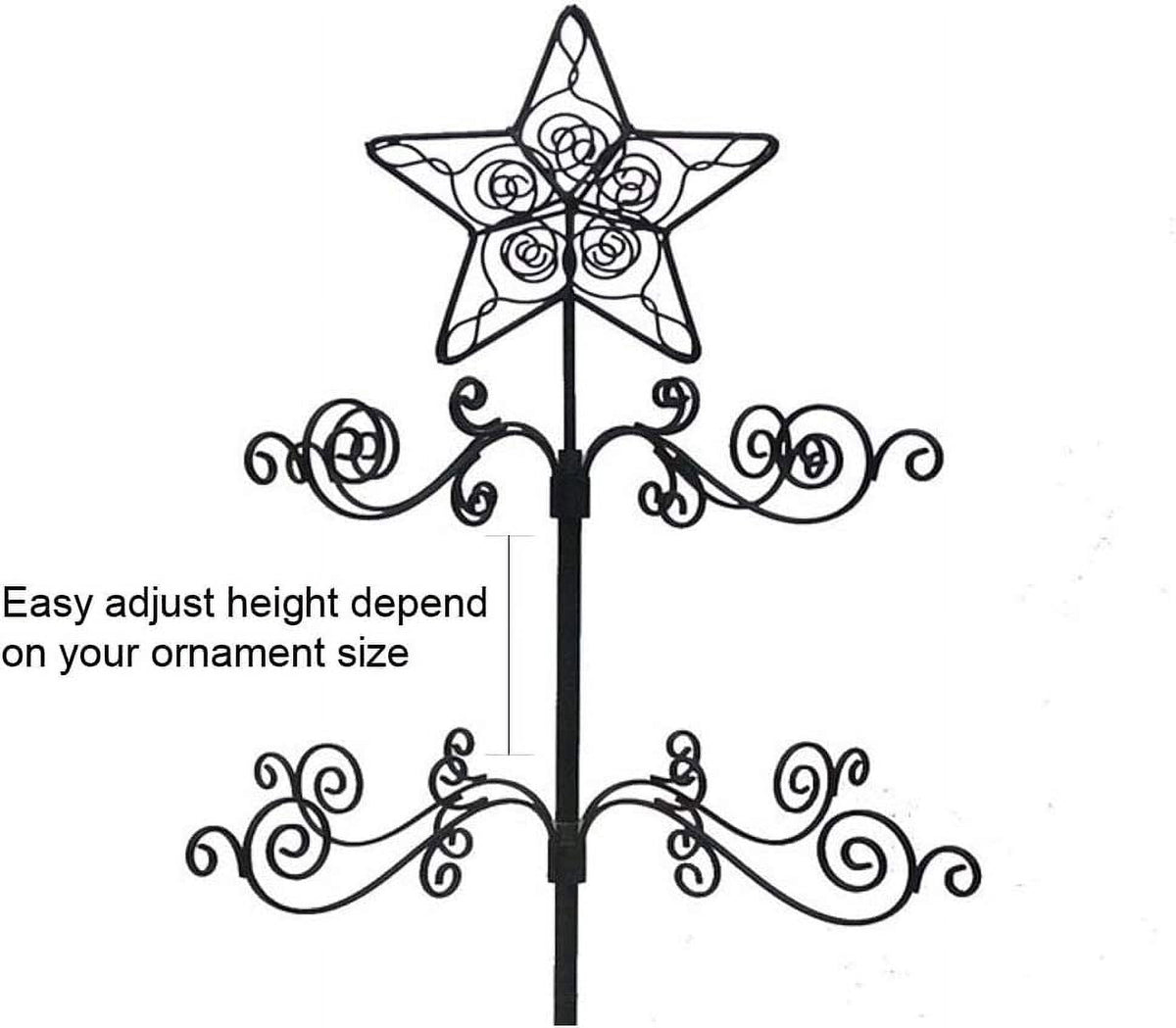 HOHIYA Ornament Display Tree Stand Metal Christmas Rotating Tabletop 24 Inch Black