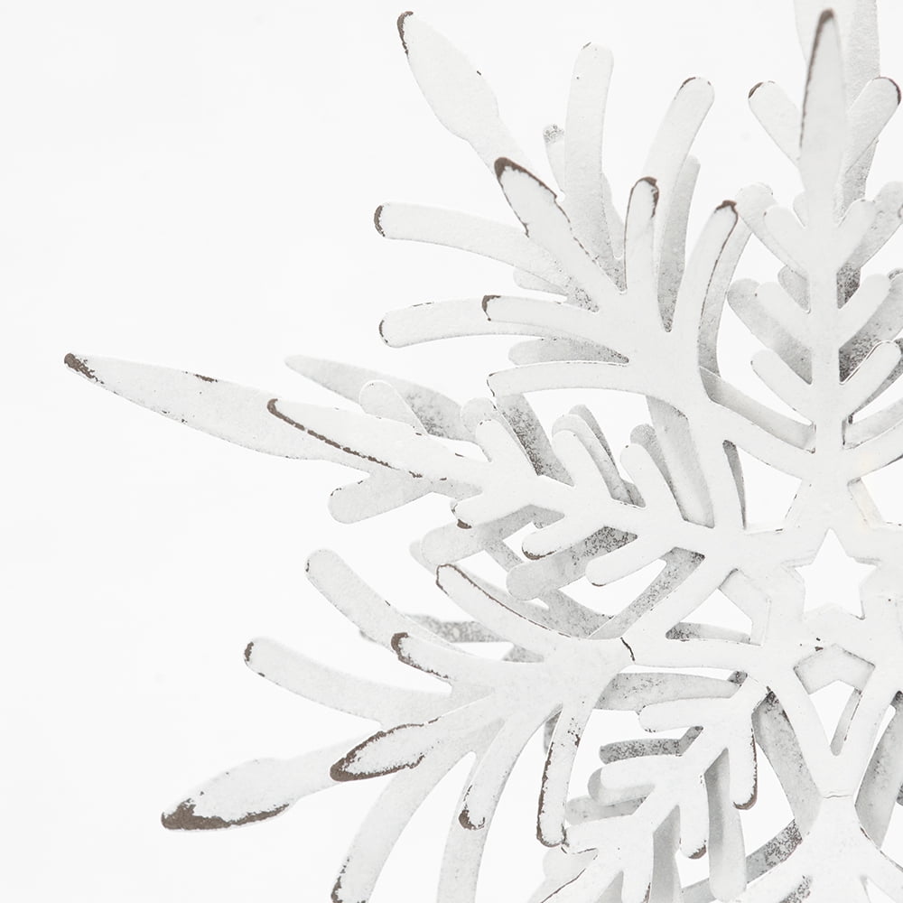 Iron Snowflake Hanger, Decorative Hanging Ball Christmas Tree Ornaments for Holiday Party Decorations, Set of 6, 6.1"x1.8"x6.3"