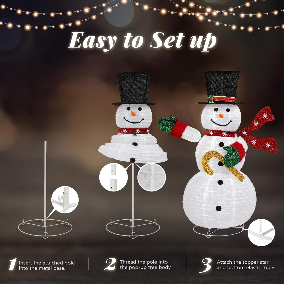 iTopRoad Lighted Snowman,Christmas Snowman Outdoor Indoor Home Decor Holiday Decoration with 100 LEDs,4Ft