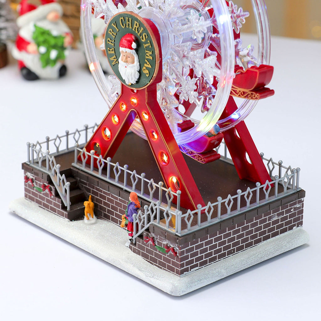 Fair Grand Ferris Wheel Musical Christmas Decoration, with LED Lights, Christmas Gifts Glowing Music Ferris Wheel, 15 Inch