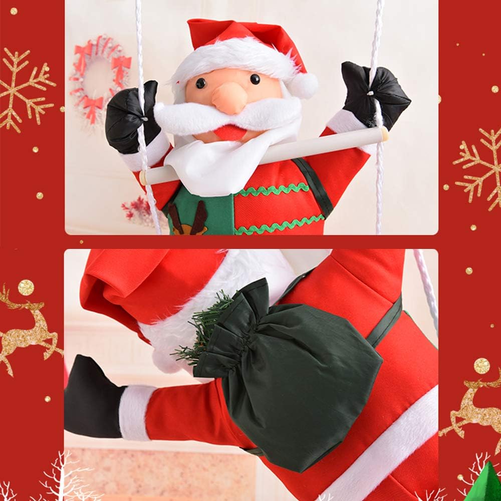 Inadays Christmas Decorations Indoor Holiday Decor XMas Christmas Tree Decorations Hanging Ornaments Decor Santa Swing