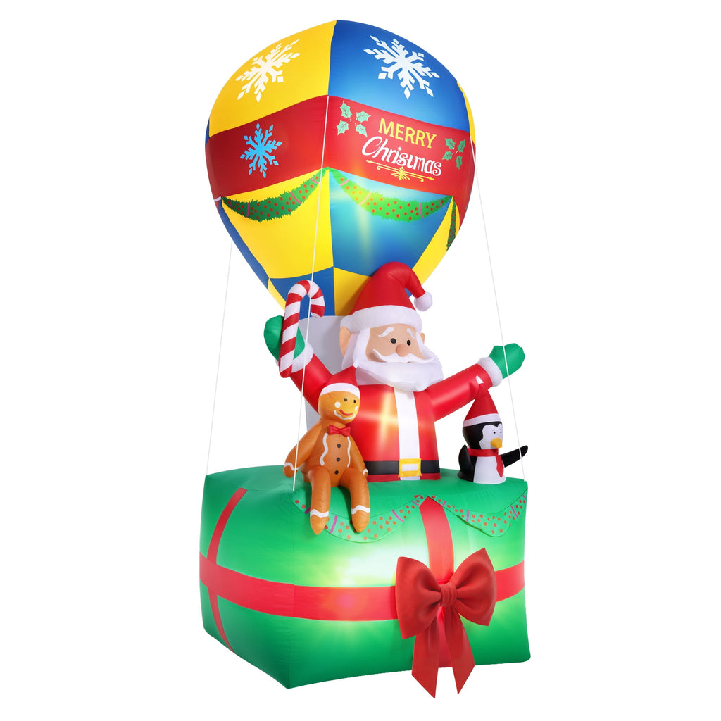 Yexmas 9FT Inflatable Christmas Santa Claus in Hot Air Balloon,Outdoor Holiday Decoration with LED Lights for Yard Lawn Garden