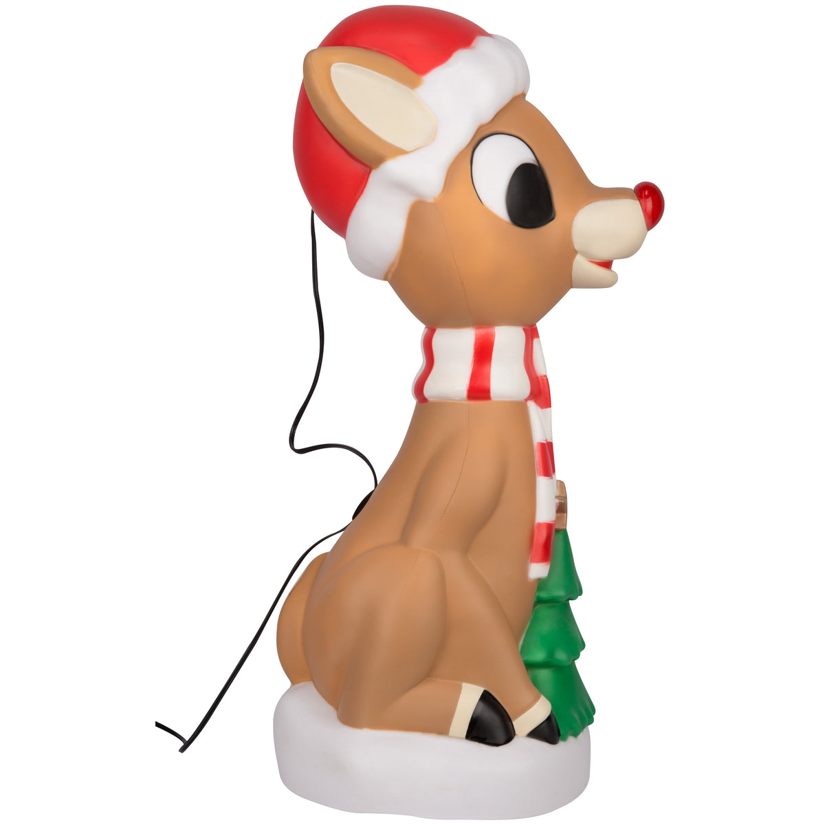 Gemmy Lighted Blow Mold Outdoor Decor Rudolph w/Christmas Tree 24" Rudolph, Multicolored