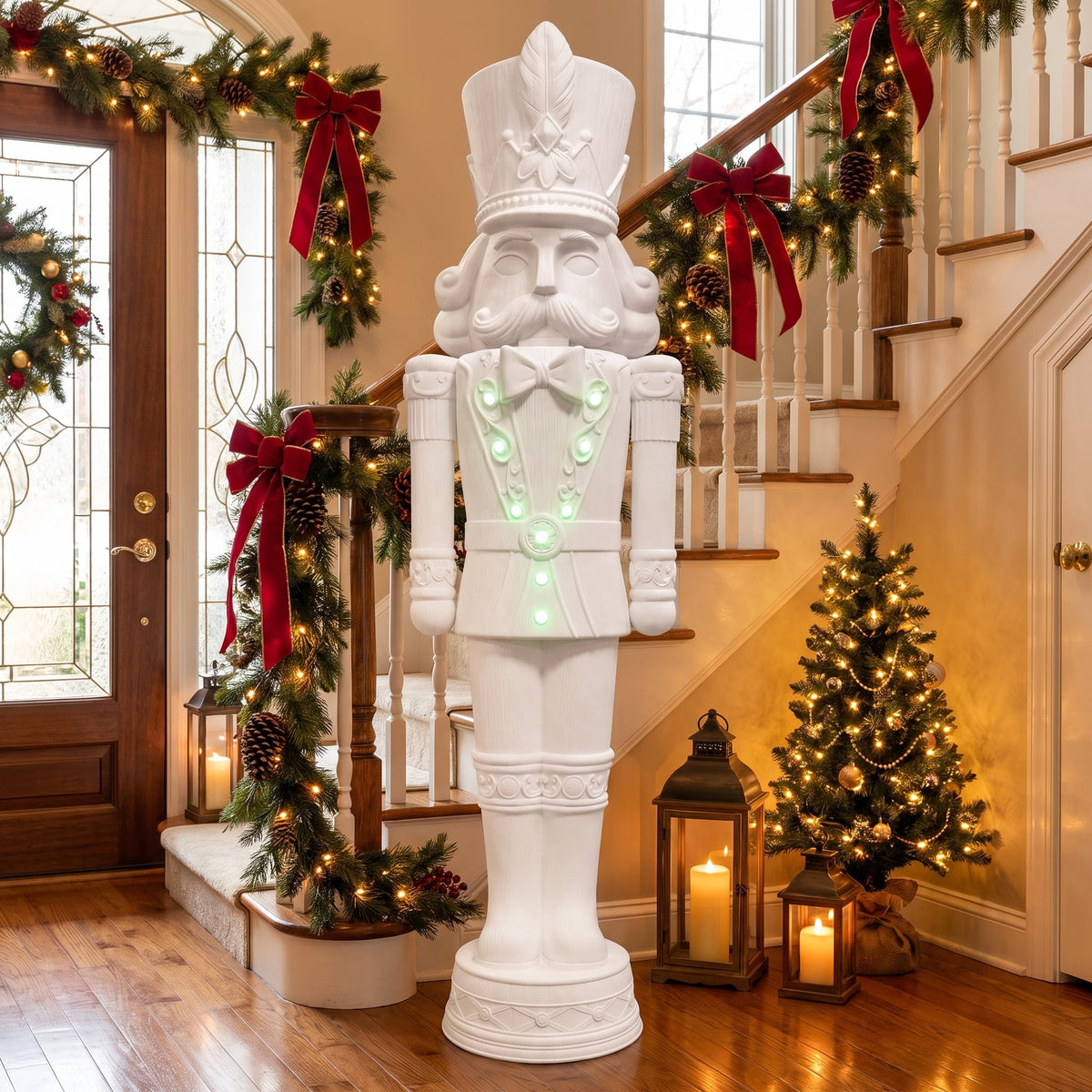 Giant Paint-it-Yourself Light-Up LED Nutcracker Christmas Decoration, White, 6.25', by 