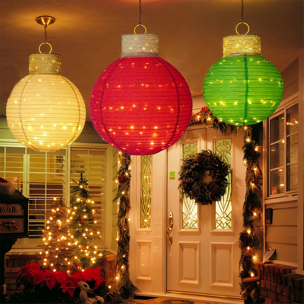 FOOWIN 3pcs Lighted Pop-Up Outdoor Christmas Ornament Set, Holiday Decoration with 270 LED Lights for Yard & Outdoor Christmas Decor