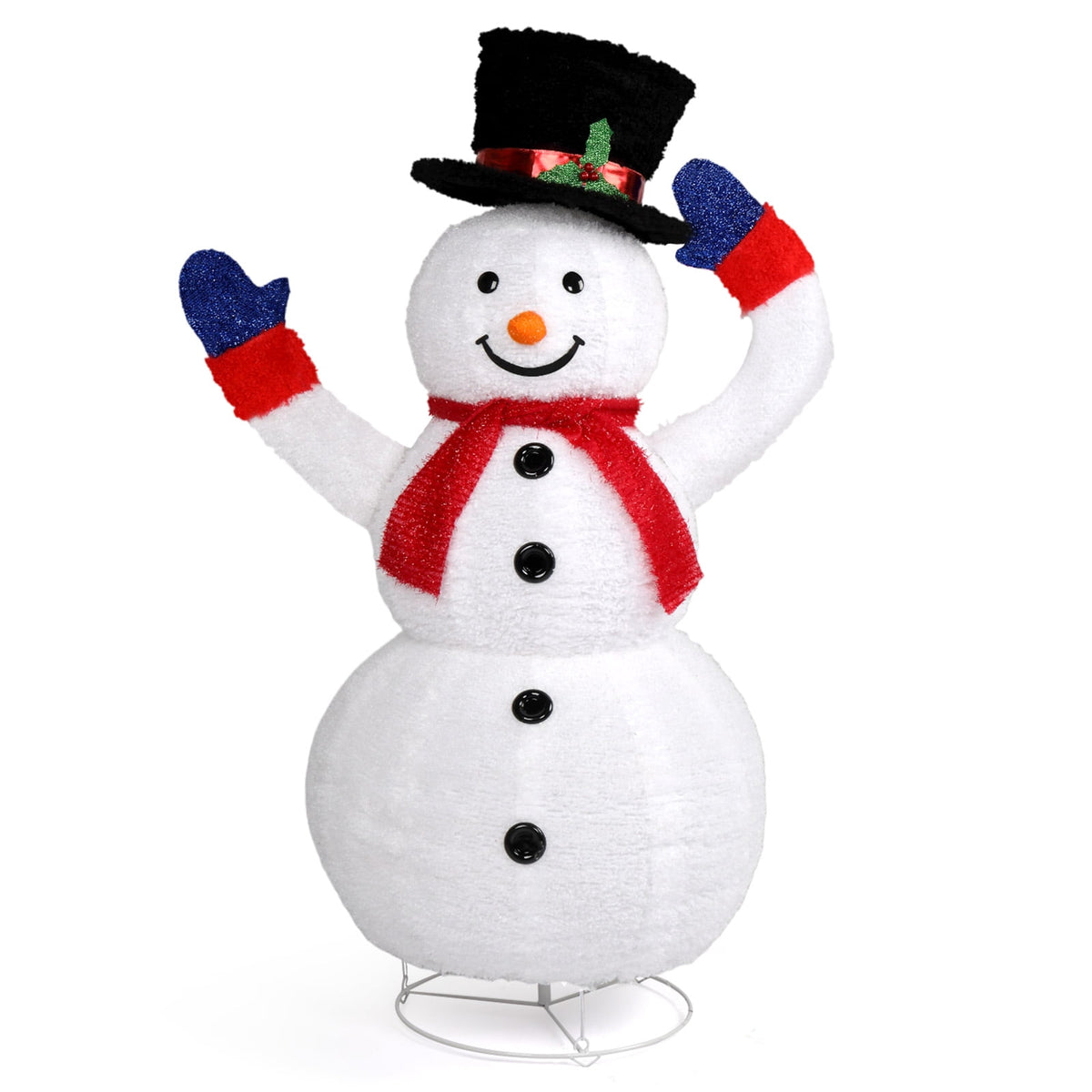 UBesGoo 4ft Lighted Pop-Up Snowman, Christmas Outdoor Decor Holiday Decoration w/ 120 LED Lights, Moving Hat