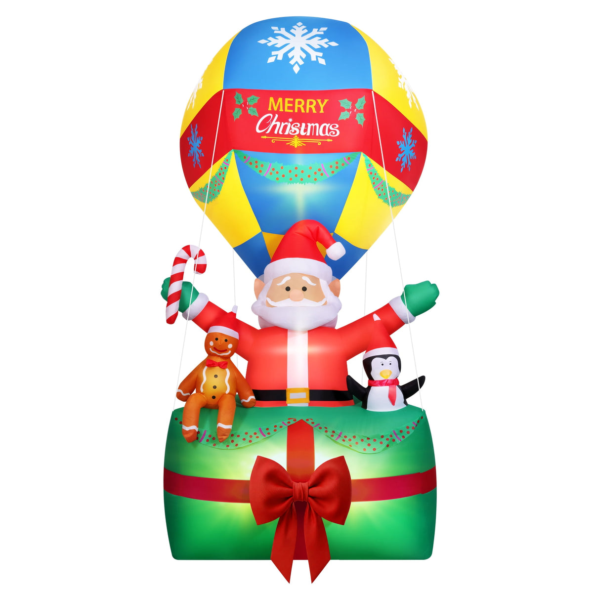 Yexmas 9FT Inflatable Christmas Santa Claus in Hot Air Balloon,Outdoor Holiday Decoration with LED Lights for Yard Lawn Garden