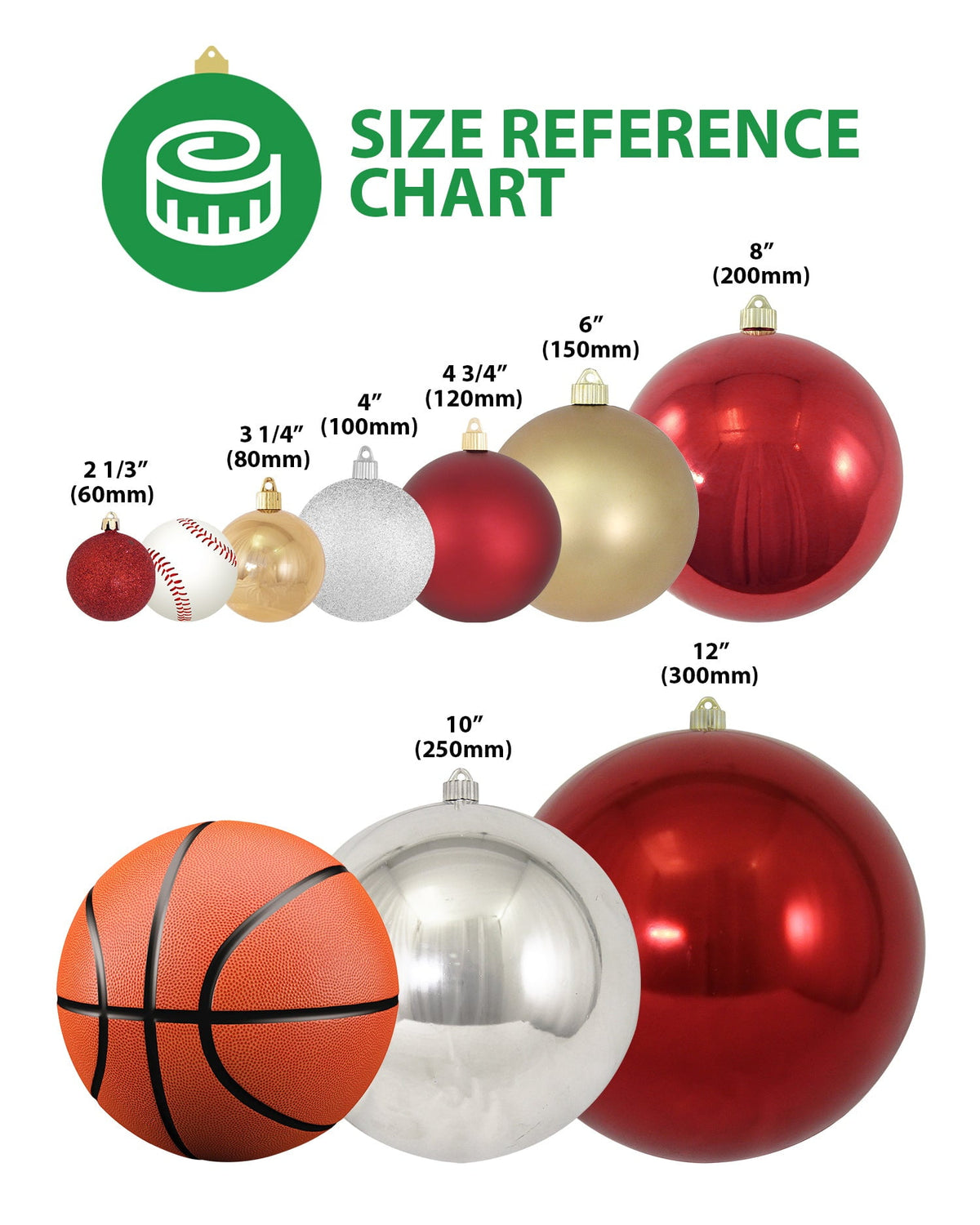 Christmas By Krebs Ornament, Large Commercial Grade Indoor and Outdoor Shatterproof Plastic, UV and Water Resistant Ball Ornament Decorations (Shiny Blarney Green, 10 inch (250mm))