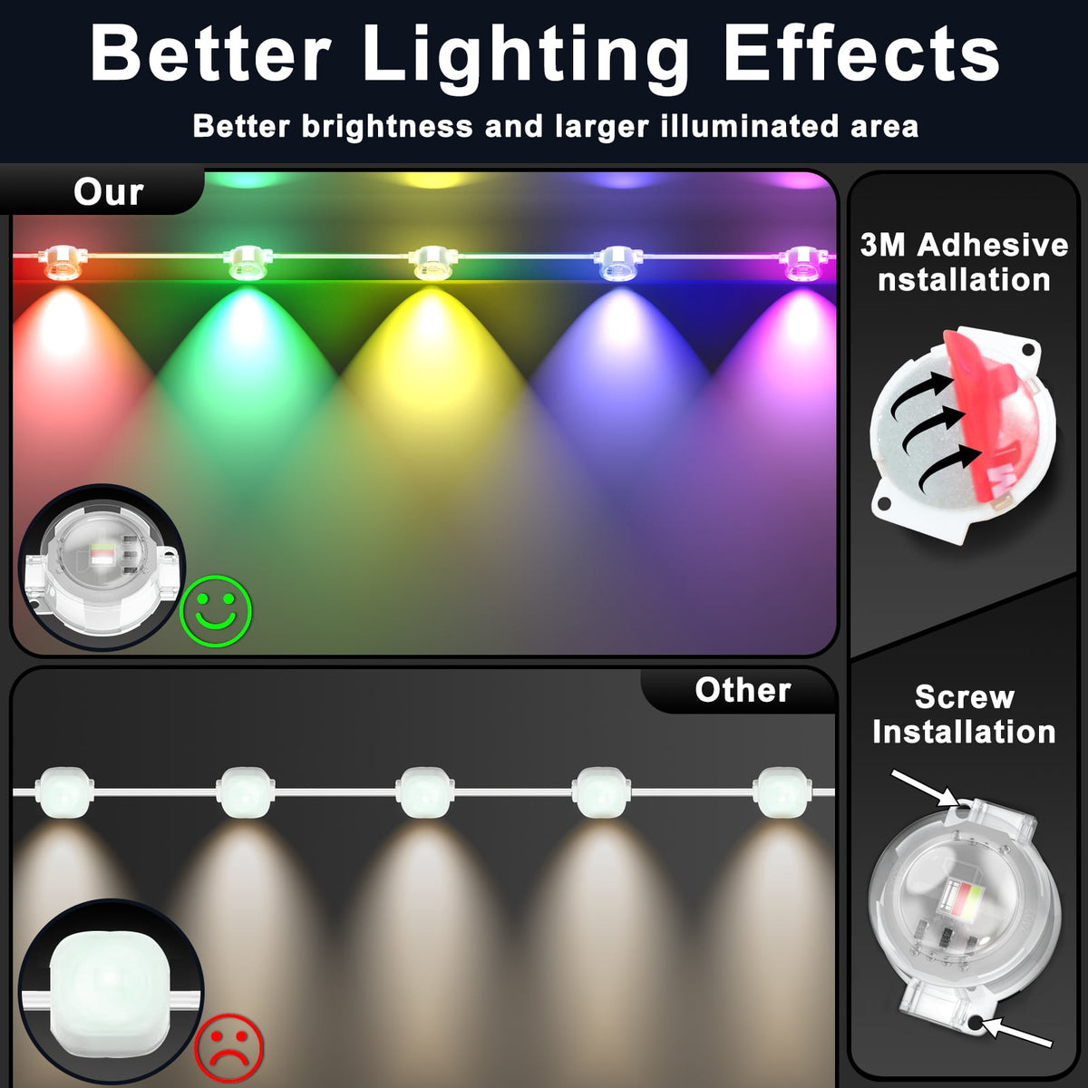 200FT Permanent Outdoor RGB Lights, IP67 Waterproof Eaves Lights with Smart App & Remote Control, DIY Scene Modes & Music Sync, Color Changing String Lights for Garden, Patio, Deck, Christmas Holiday