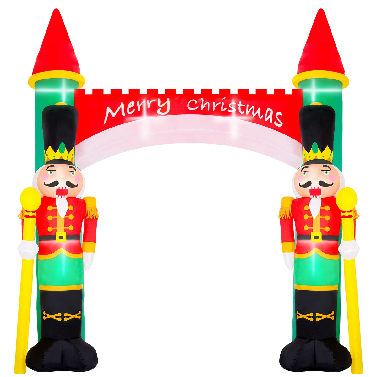 Yexmas 10FT Christmas Inflatable Archway, Blow Up Nutcracker Soldier Arch Decoration with Built-in LED, Xmas Outdoor Decor for Lawn Yard Garden Party Home Indoor Holiday