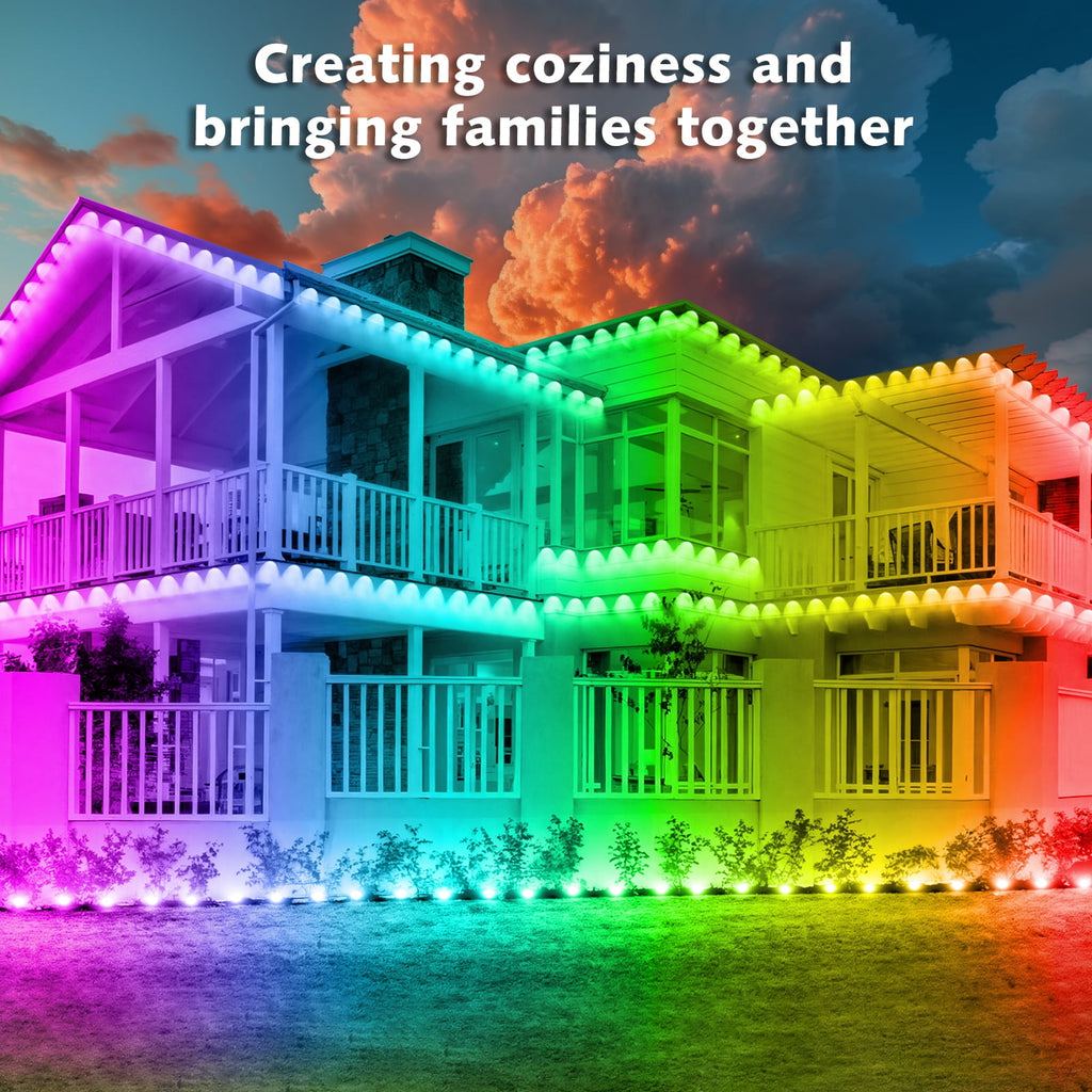 200FT Permanent Outdoor RGB Lights, IP67 Waterproof Eaves Lights with Smart App & Remote Control, DIY Scene Modes & Music Sync, Color Changing String Lights for Garden, Patio, Deck, Christmas Holiday