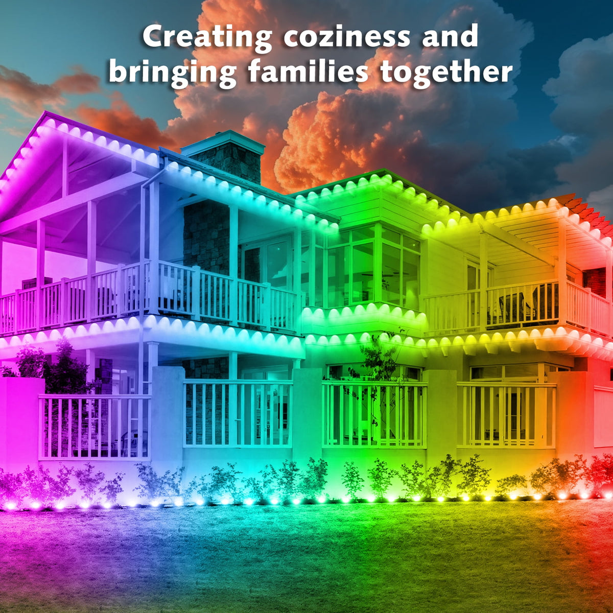 200FT Permanent Outdoor RGB Lights, IP67 Waterproof Eaves Lights with Smart App & Remote Control, DIY Scene Modes & Music Sync, Color Changing String Lights for Garden, Patio, Deck, Christmas Holiday