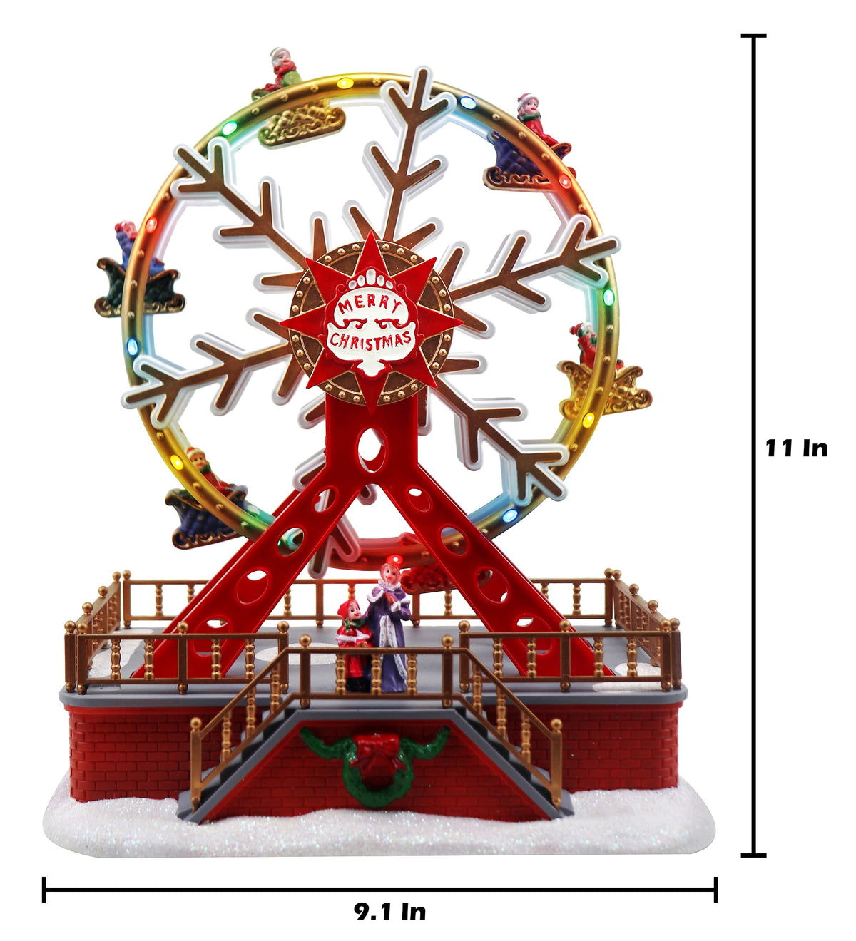 Christmas Ferris Wheel Animated Pre-lit Musical Christmas Village Perfect addition to your Carnival Christmas Decorations & Snow Village Displays 11 in