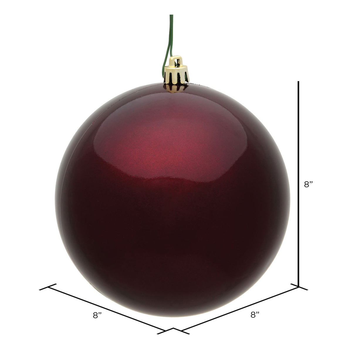 Vickerman 8" Burgundy Candy Ball Ornament