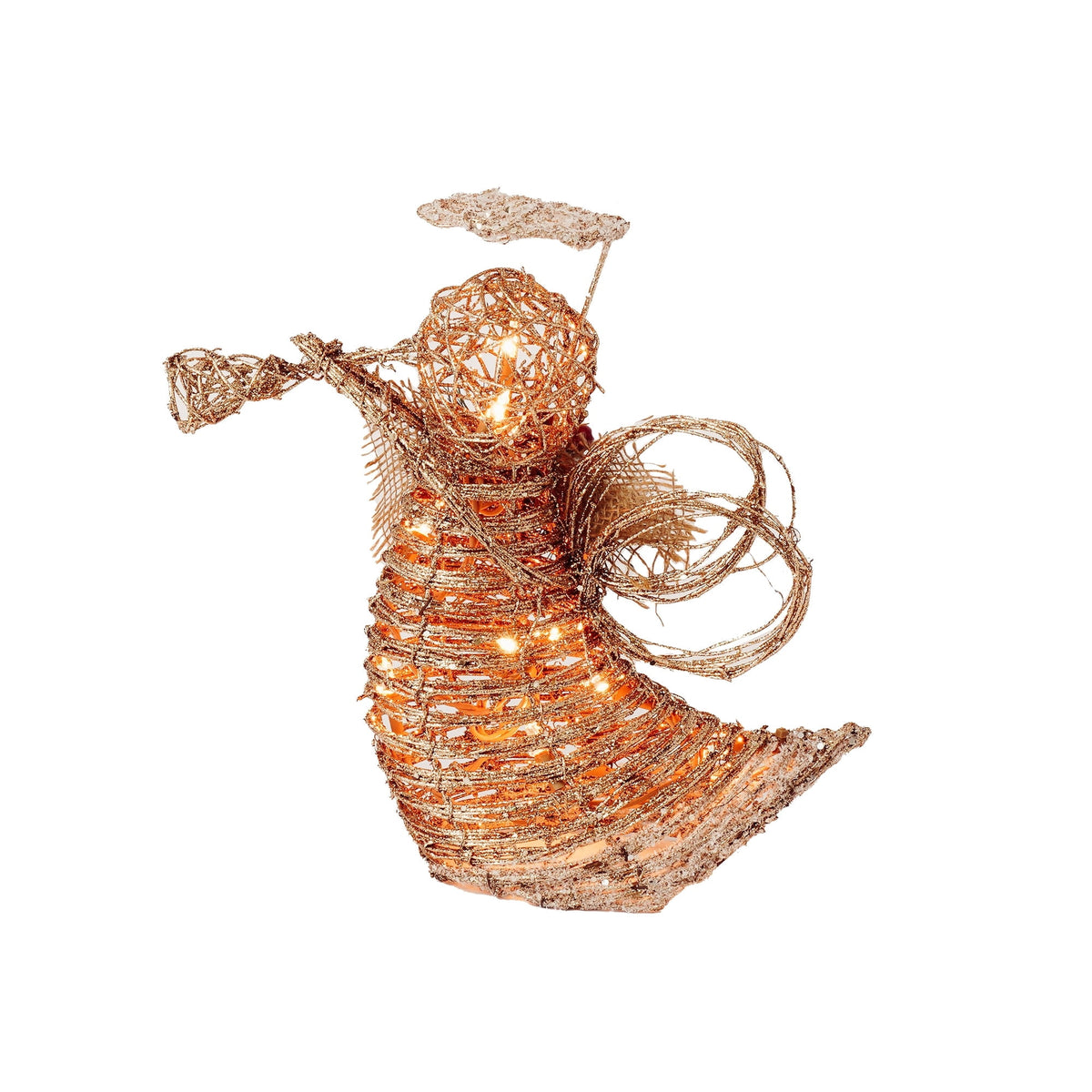 RJ Legend Christmas Decoration, Rattan Lighting - Gold Angel