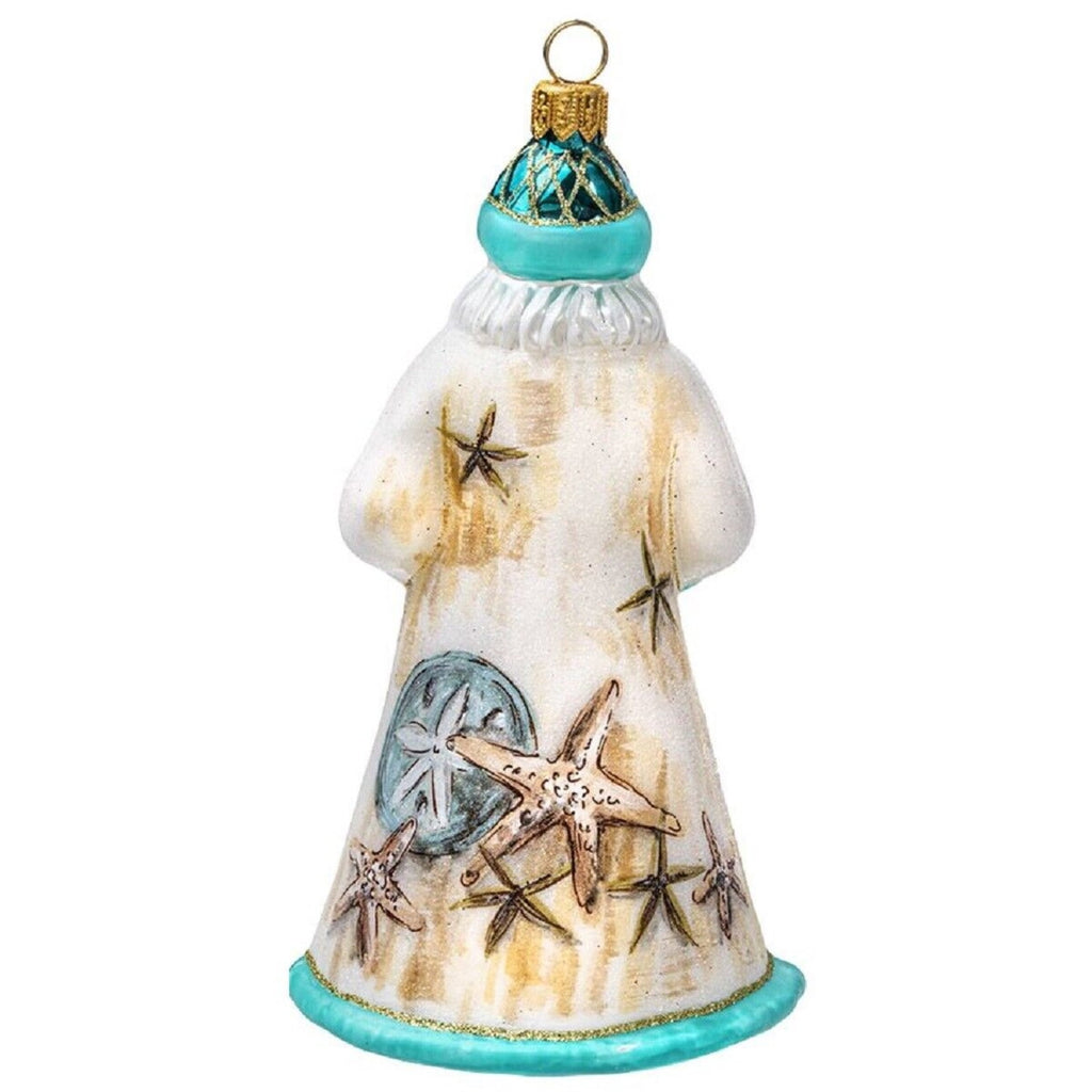 Glitterazzi Nautical Santa Polish Glass Christmas Ornament Santa Decoration