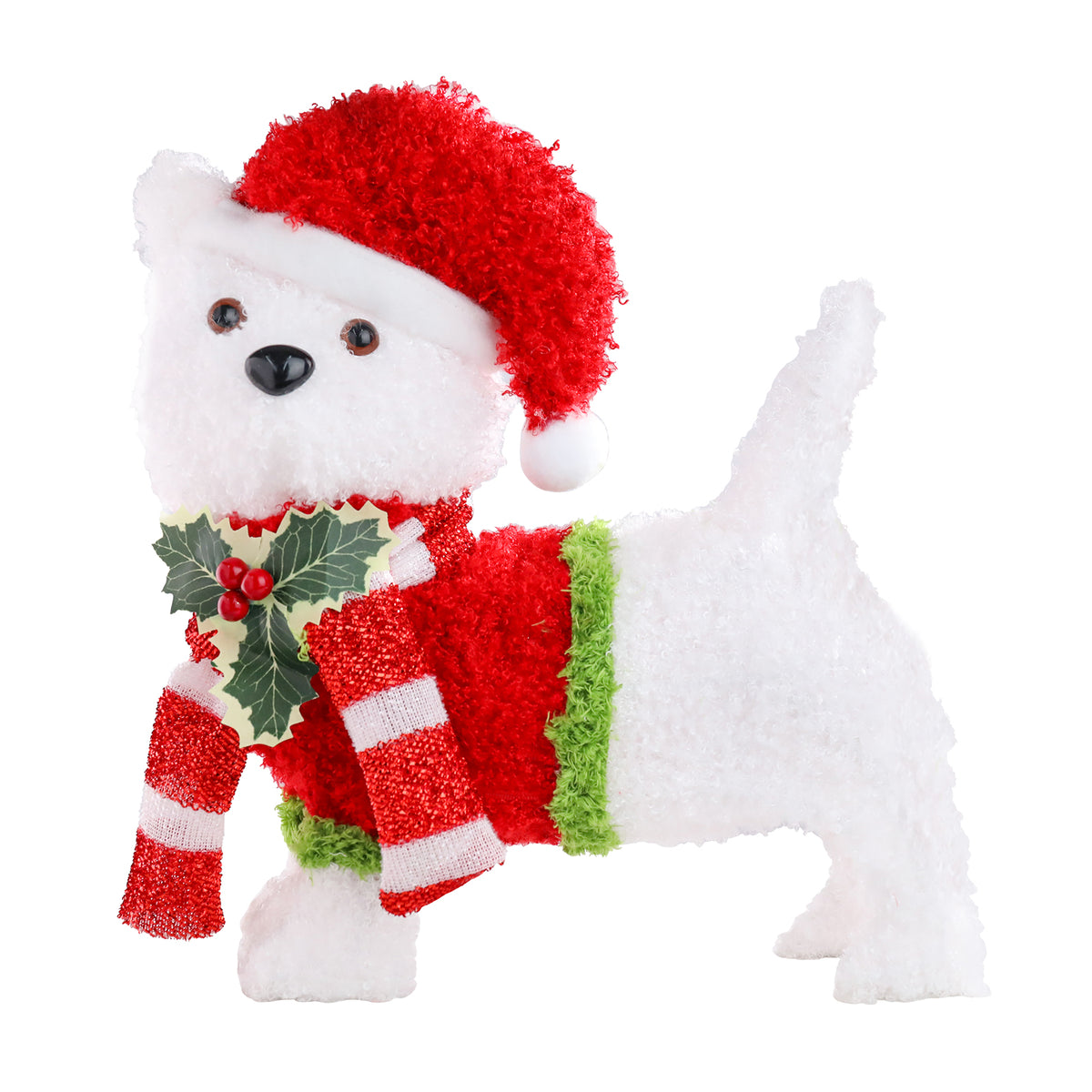 Christmas Outdoor Lighted Holiday Display Tinsel Puppy Dog Yard Decoration�?Pre-lit LED Warm Light,Cute puppy with Christmas Hat,Christmas Decoration for Indoor Outdoor,Holiday Decor