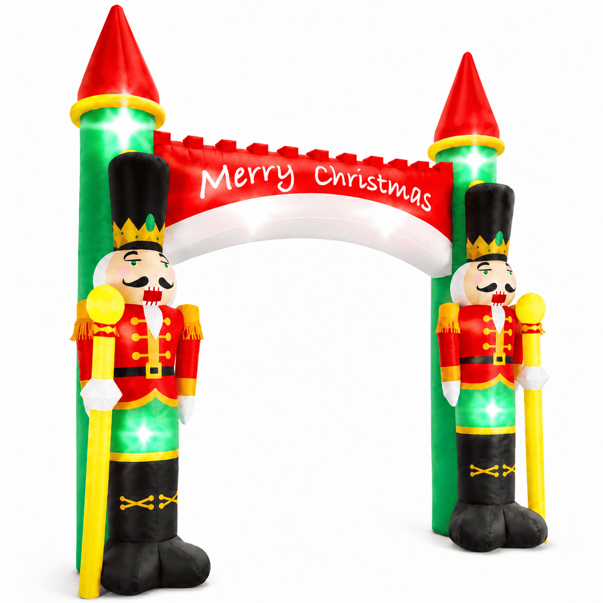 Yexmas 10FT Christmas Inflatable Archway, Blow Up Nutcracker Soldier Arch Decoration with Built-in LED, Xmas Outdoor Decor for Lawn Yard Garden Party Home Indoor Holiday